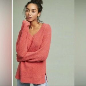 Anthropologie Clayton Wool blend Fuzzy V Neck Sweater